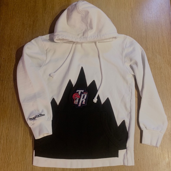 Mitchel & Ness Toronto Raptors White and Black Logo Pullover Hoodie Men Sz Small - Picture 6 of 13
